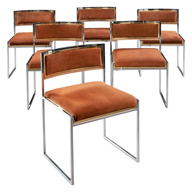 A Set of Twelve Willy Rizzo Dining Chairs